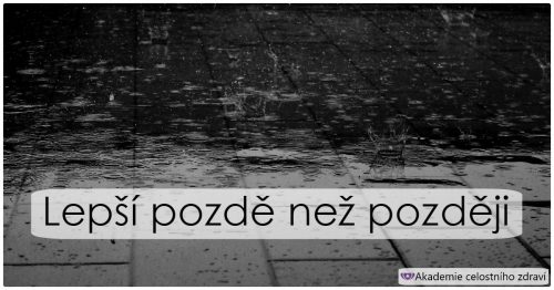 Lepší pozdě než později